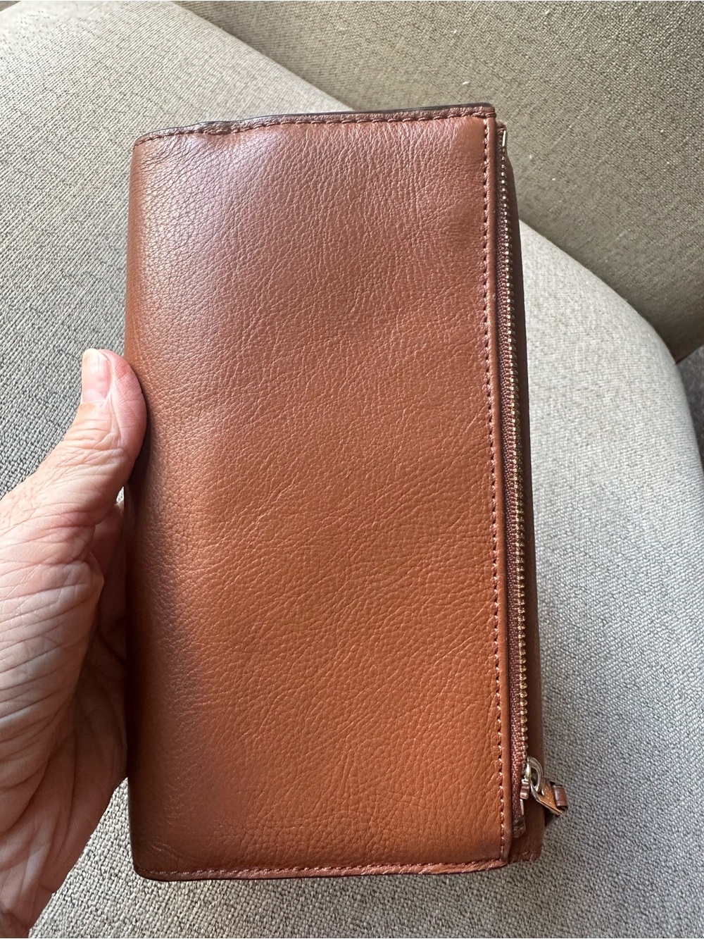 Coach Tri-fold Leather Wallet in Cognac Brown - Picture 5 of 14